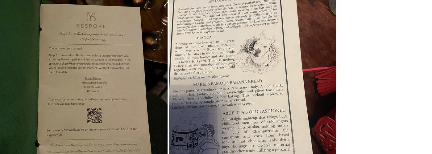Bespoke Menu