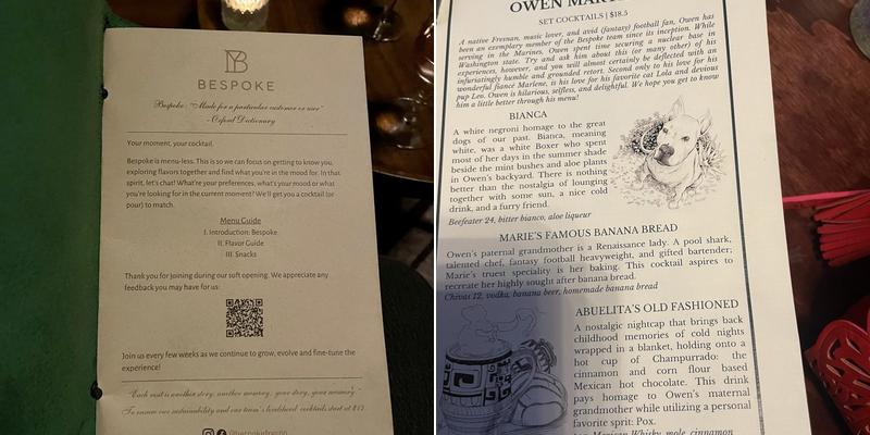 Bespoke Menu