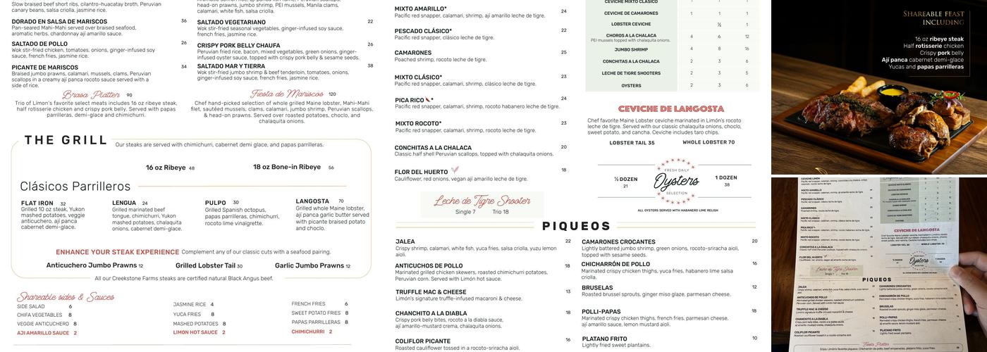 Limón Menu