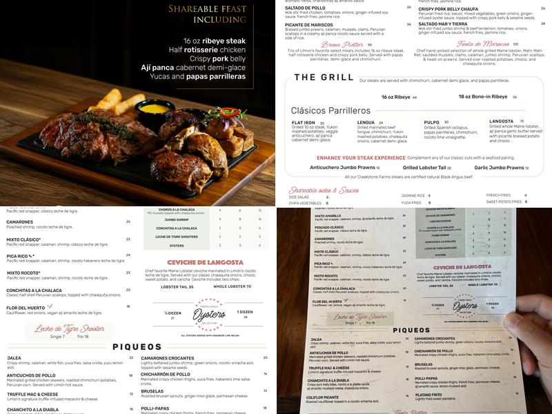 Limón Menu