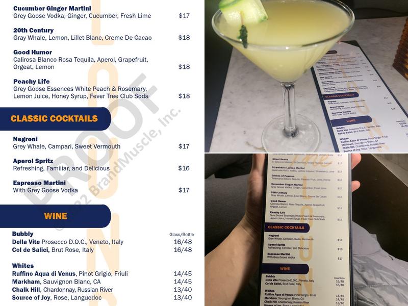 The Lounge at Ugo Menu