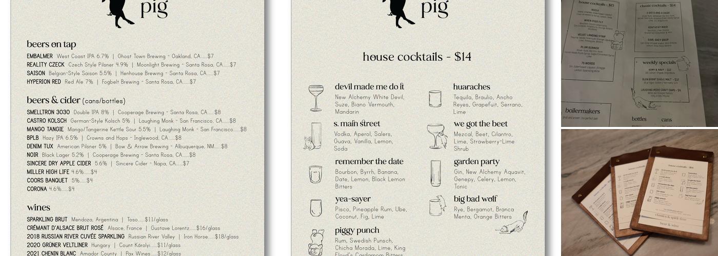 Third Pig Bar Menu