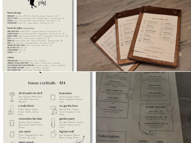 Third Pig Bar Menu