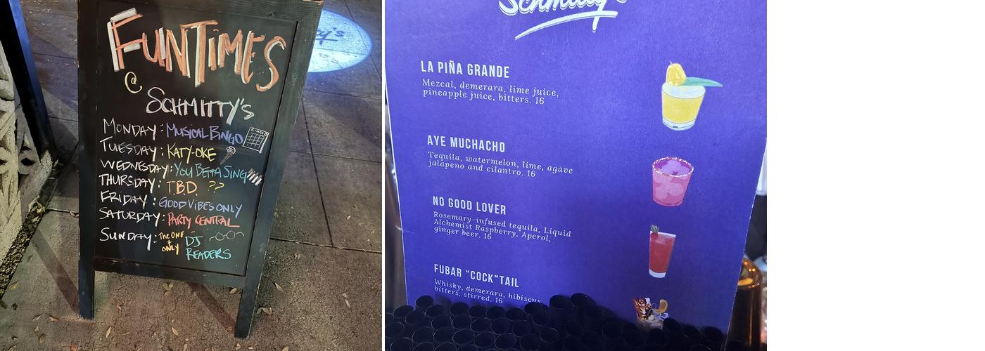 Schmitty's West Hollywood Menu