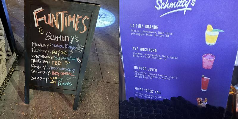 Schmitty's West Hollywood Menu