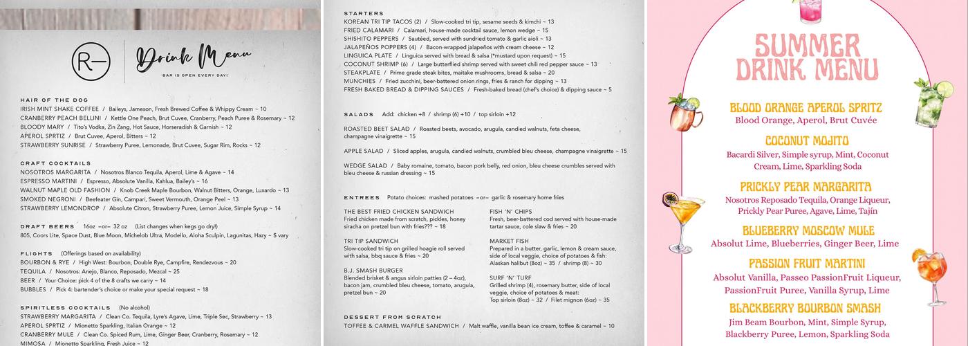 R Bar Menu