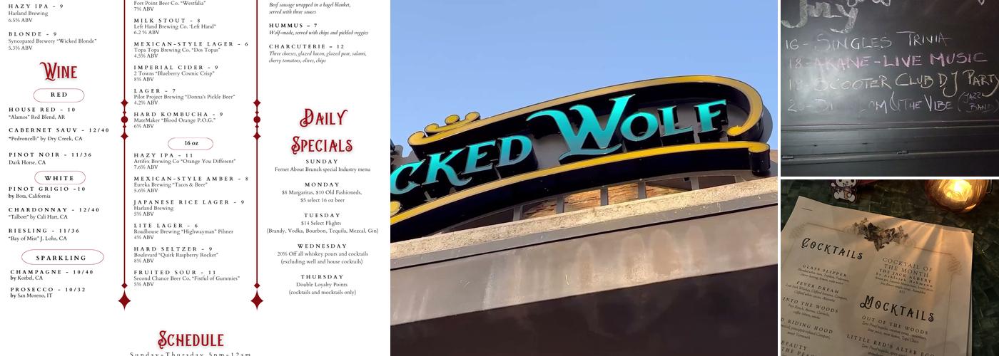 The Wicked Wolf Menu