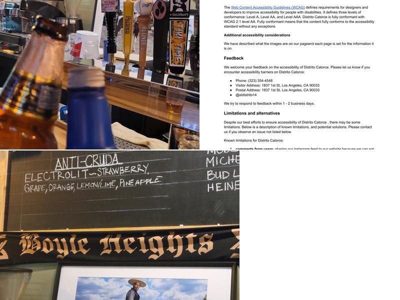 DISTRITO CATORCE Menu