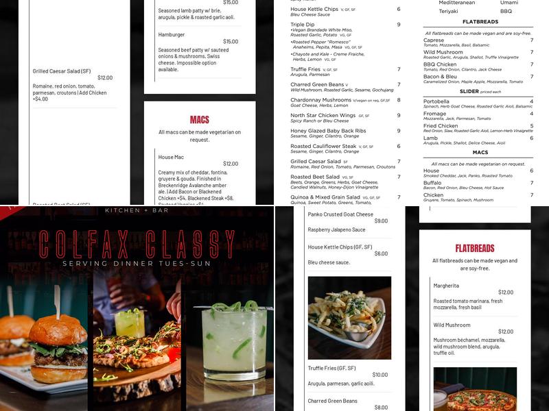 Crazy Horse Kitchen and Bar Menu