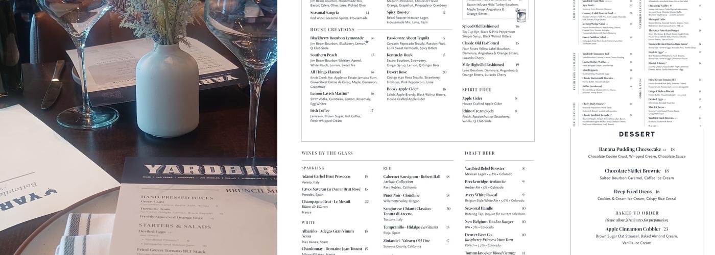 Yardbird Table & Bar Menu