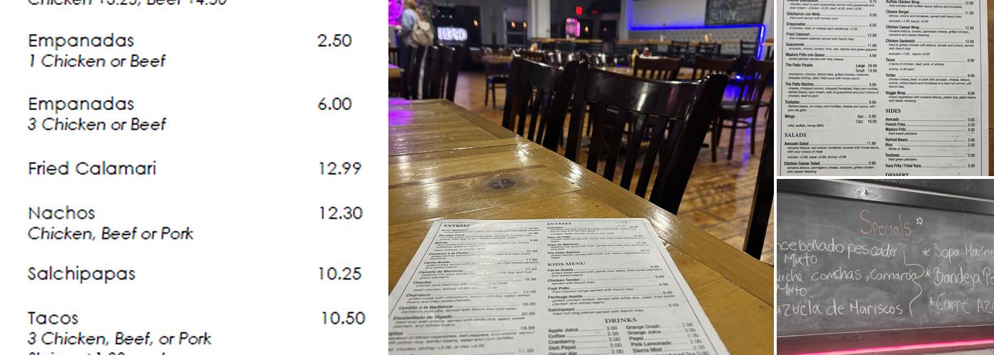 The Patio Bar & Café Menu