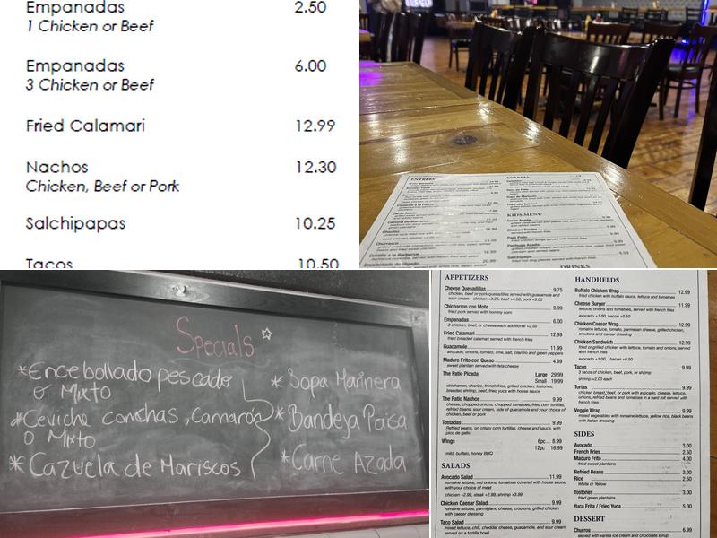 The Patio Bar & Café Menu