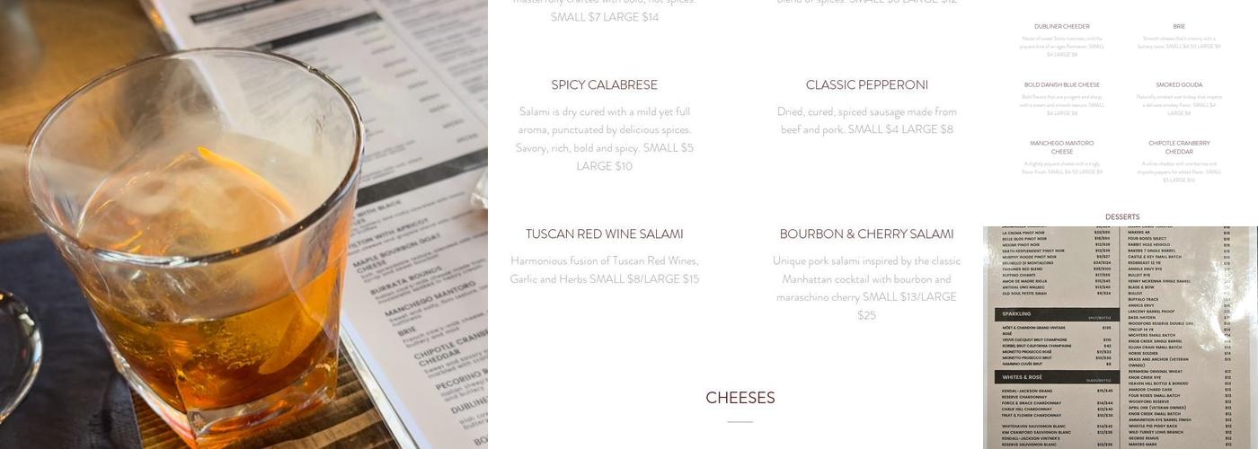 Corks & Barrels Menu