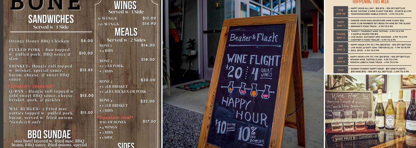 Beaker & Flask Wine Co. Menu