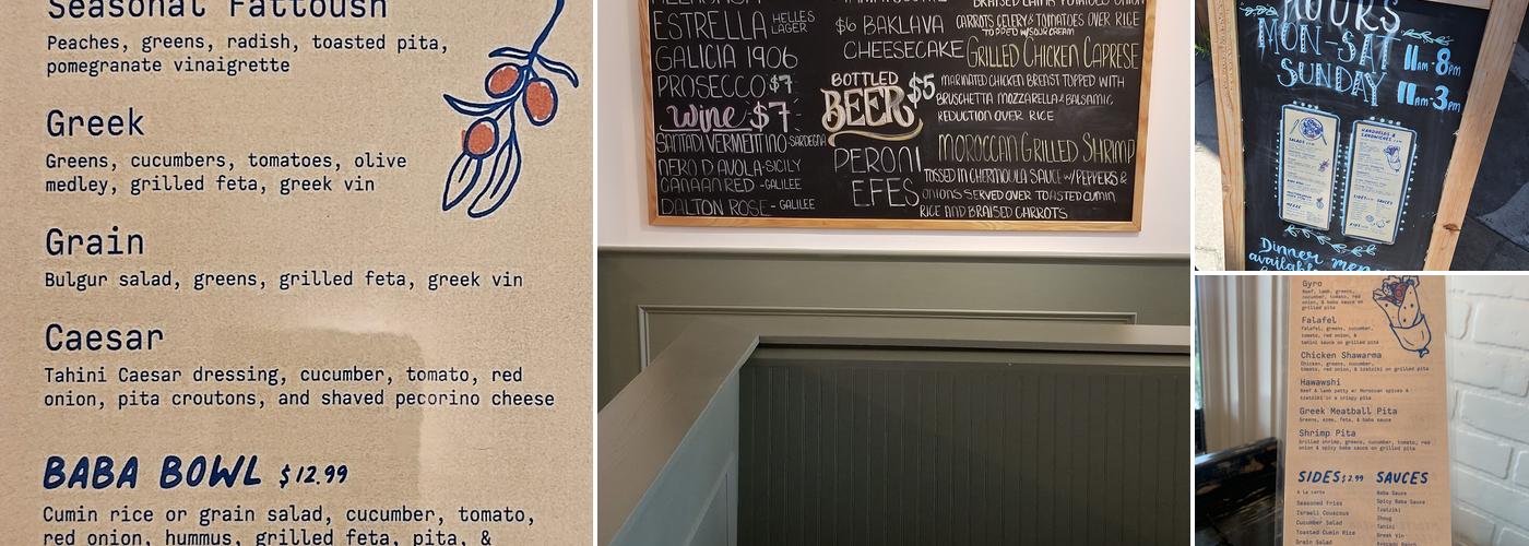 Baba's Mediterranean Menu