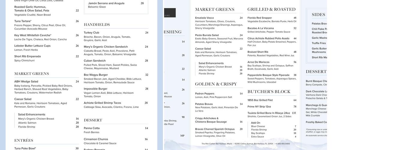 Waters Edge Menu