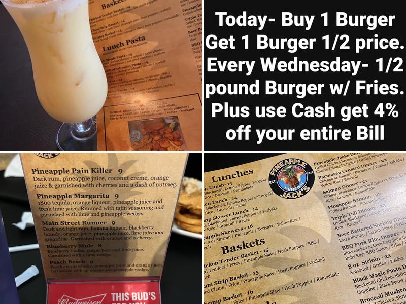 Pineapple Jacks Menu