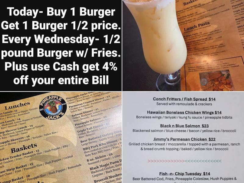 Pineapple Jacks Menu