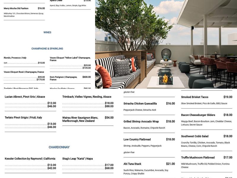 Altira Pool + Lounge Menu