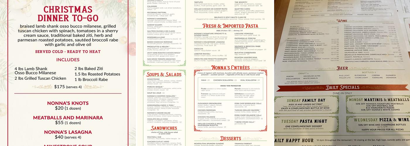 Nonna's Menu