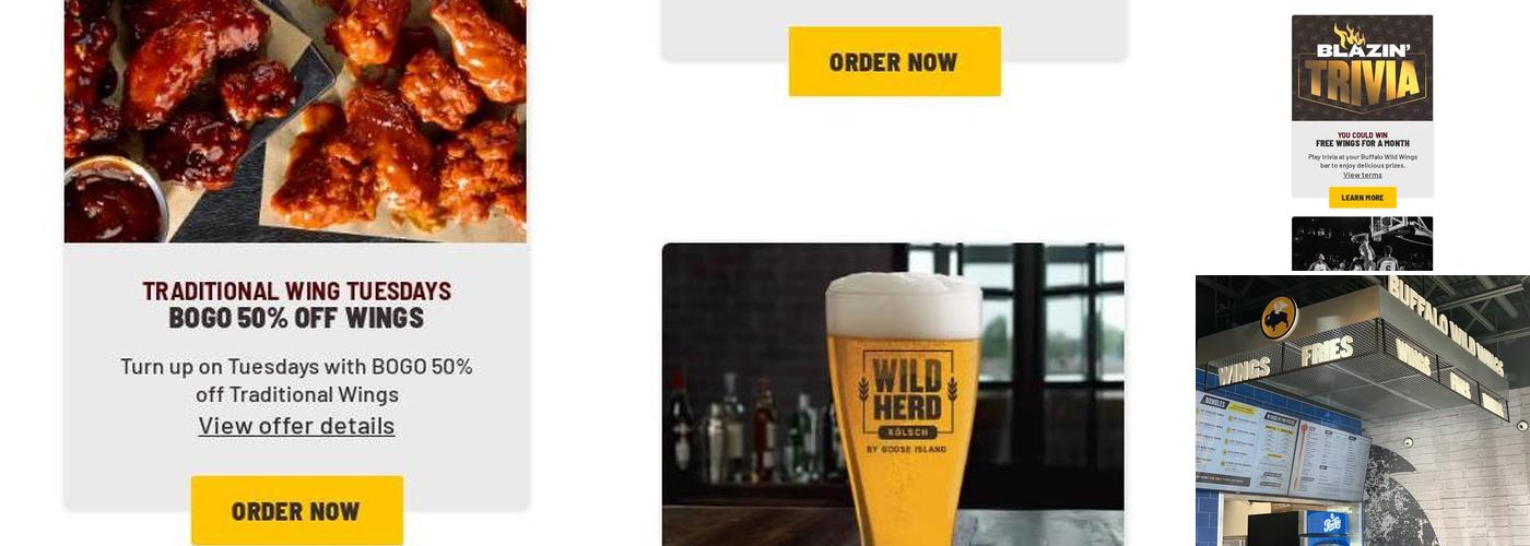 Buffalo Wild Wings 'GO' Menu