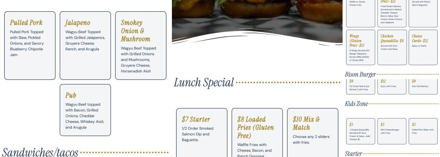 Lock & Keel Pub Menu