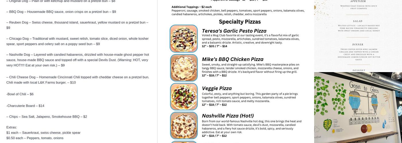 Blue River Taphouse Menu