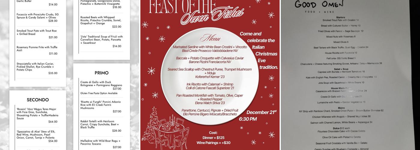 Good Omen Menu