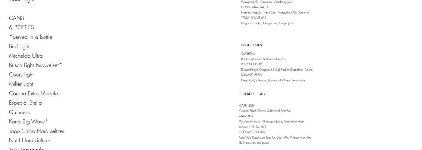 Block 15 Tavern & Exchange Menu