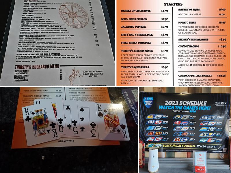 Thirsty Bull Saloon Menu