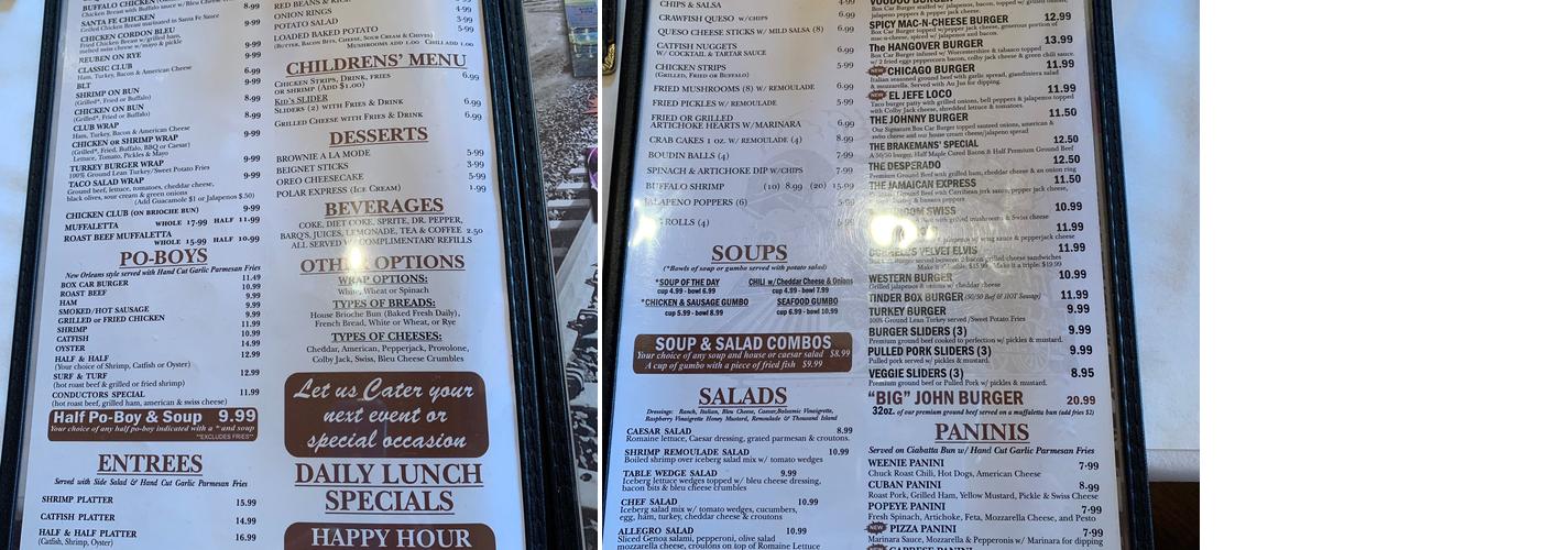 Gretna Tavern Menu
