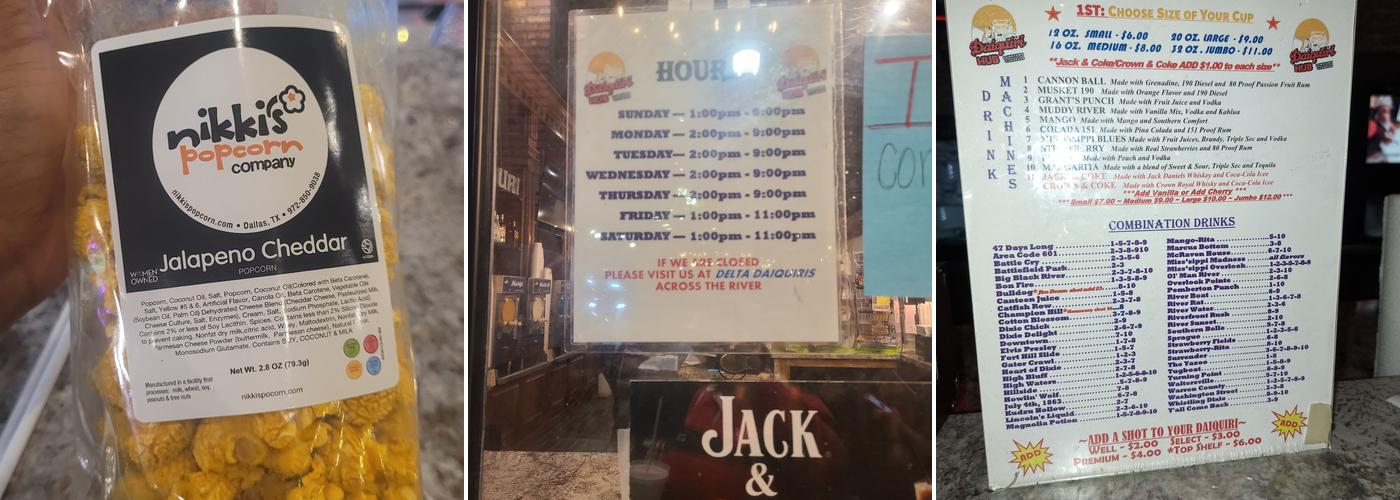 Daiquiri Hub Menu