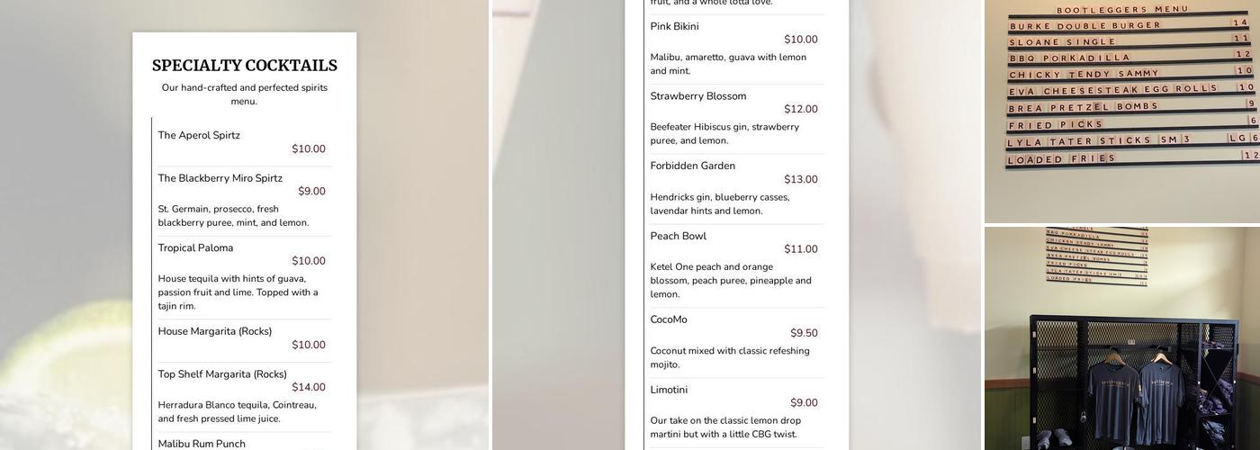 Covington Beer Garden Menu