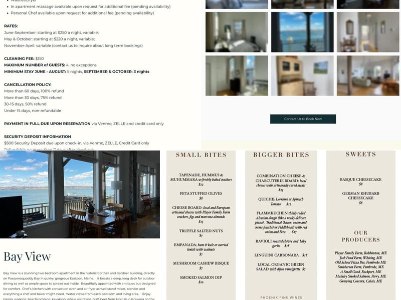 Phoenix Fine Wines Menu