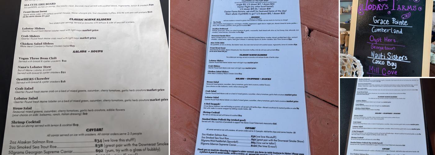 OystHERS Raw Bar & Bubbly Menu