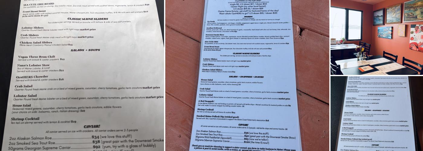 OystHERS Raw Bar & Bubbly Menu