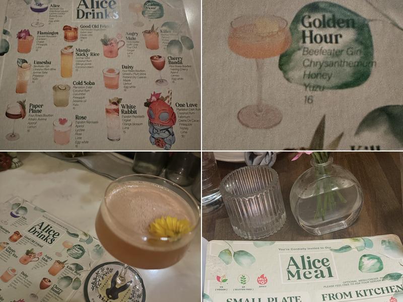 Alice Comfort Cocktail Menu