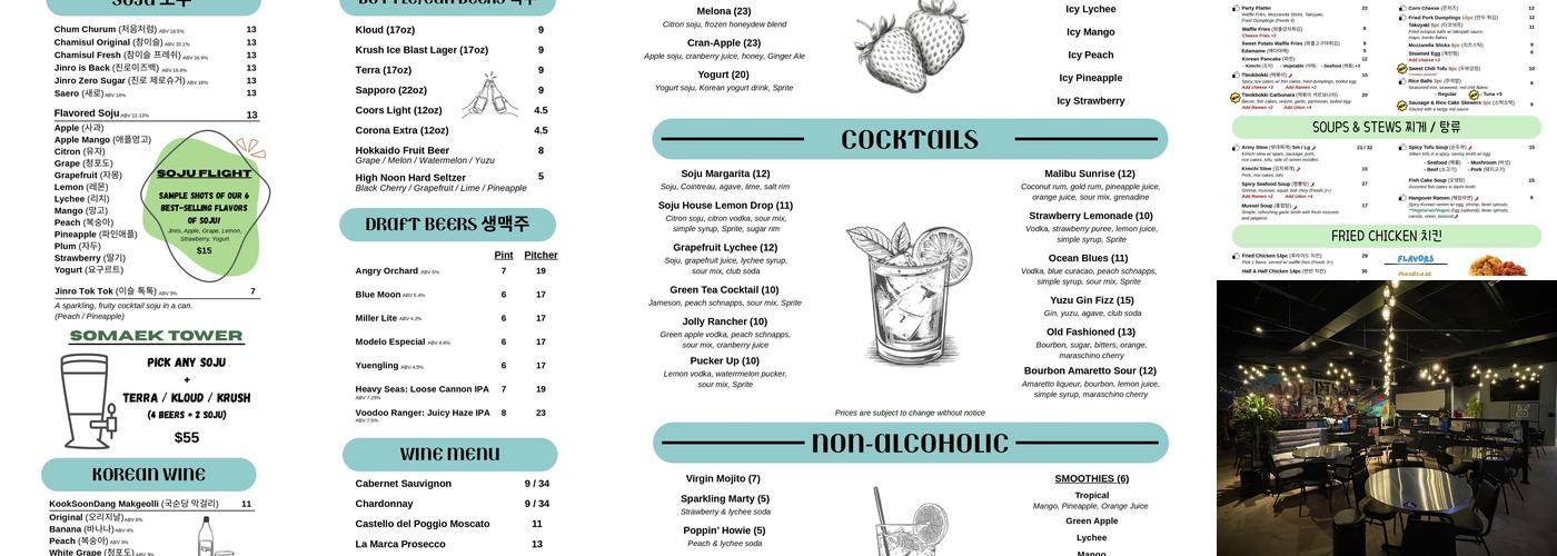 Micky’s Soju House Menu