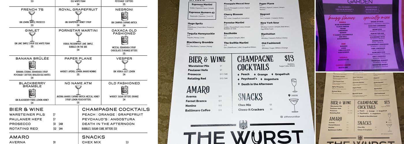 The Wurst Menu