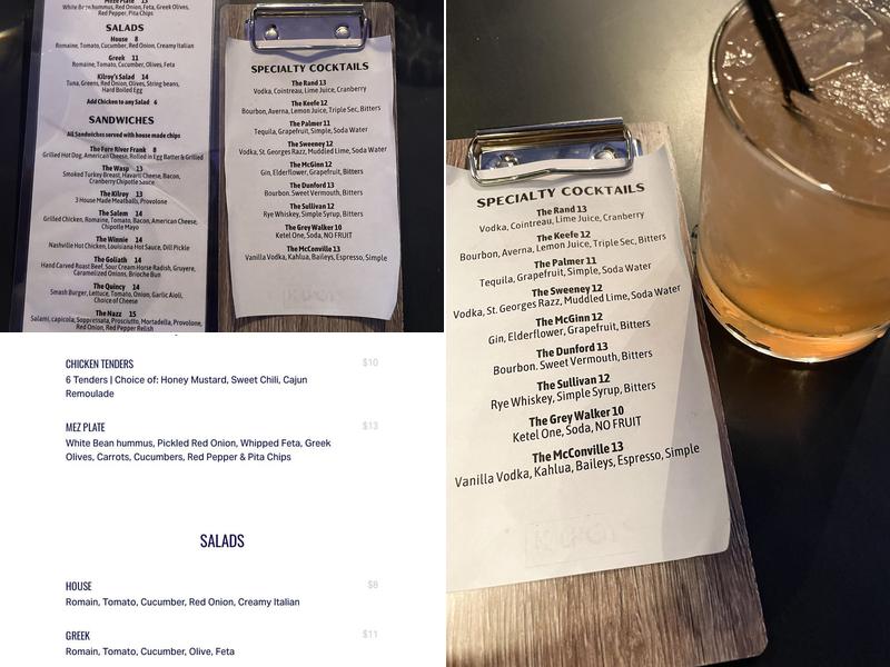 Kilroy’s on the Square Menu