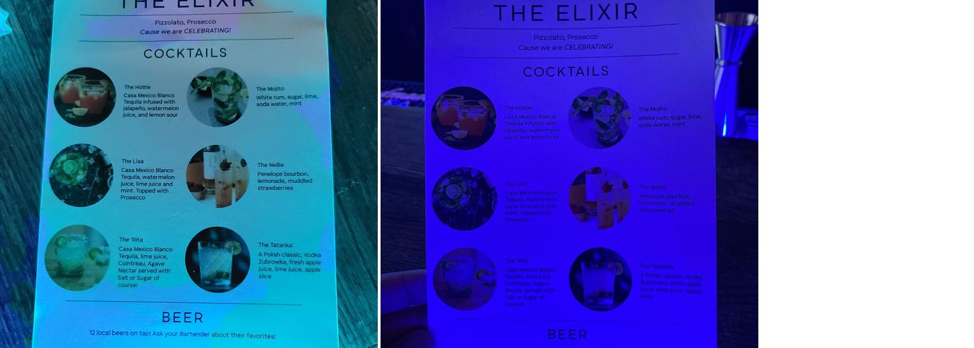 The Elixir Chic Menu
