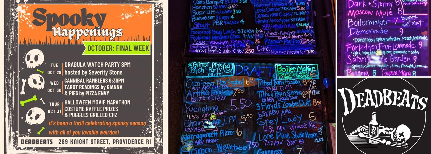 Deadbeats Menu