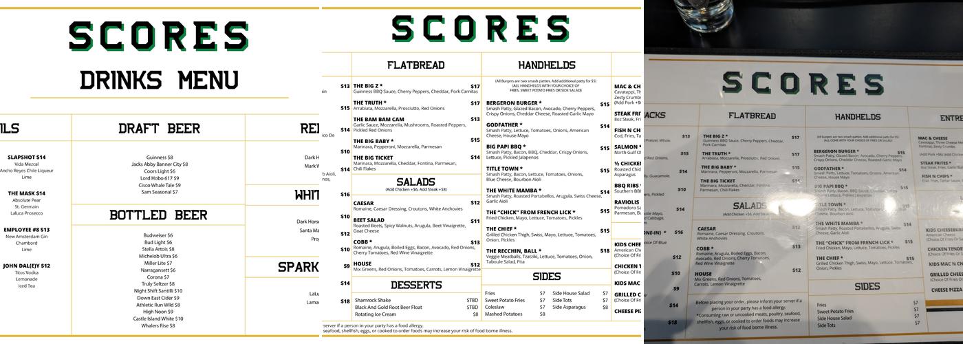 Scores Menu