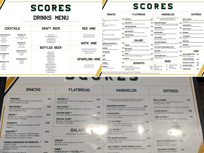 Scores Menu