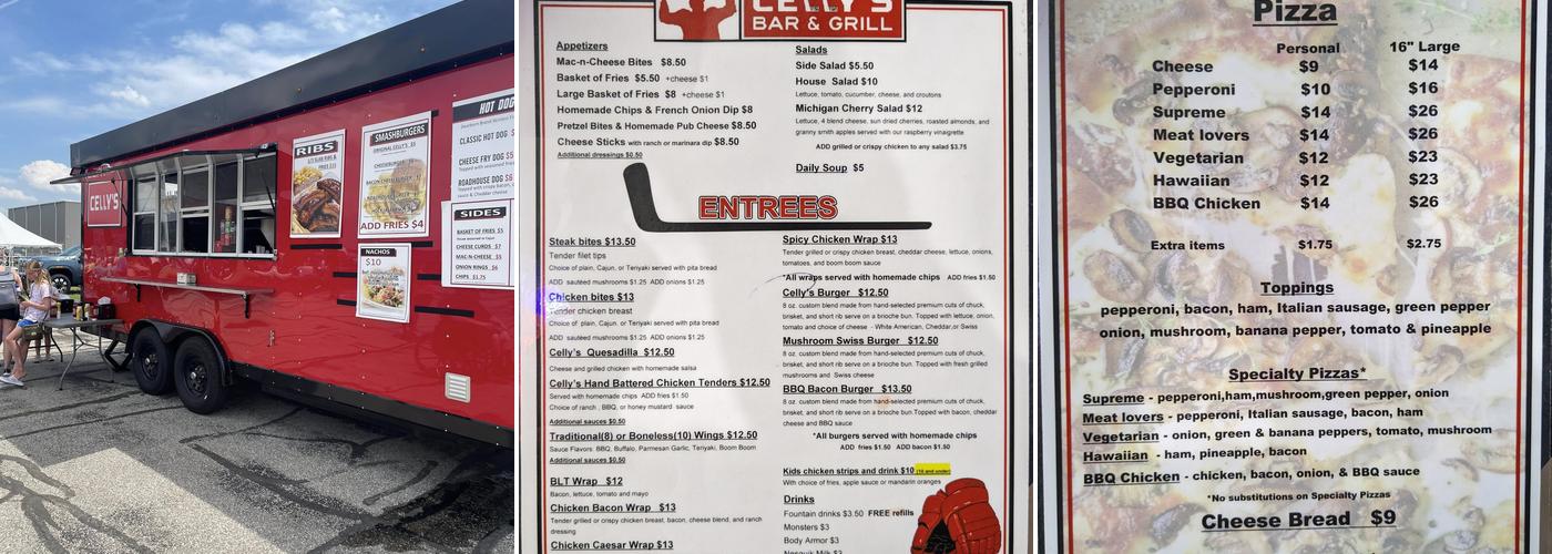 Cellys bar and grill Menu