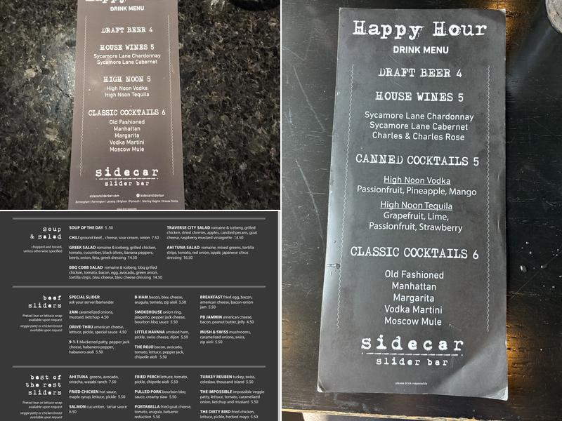 Sidecar Slider Bar - Plymouth Menu