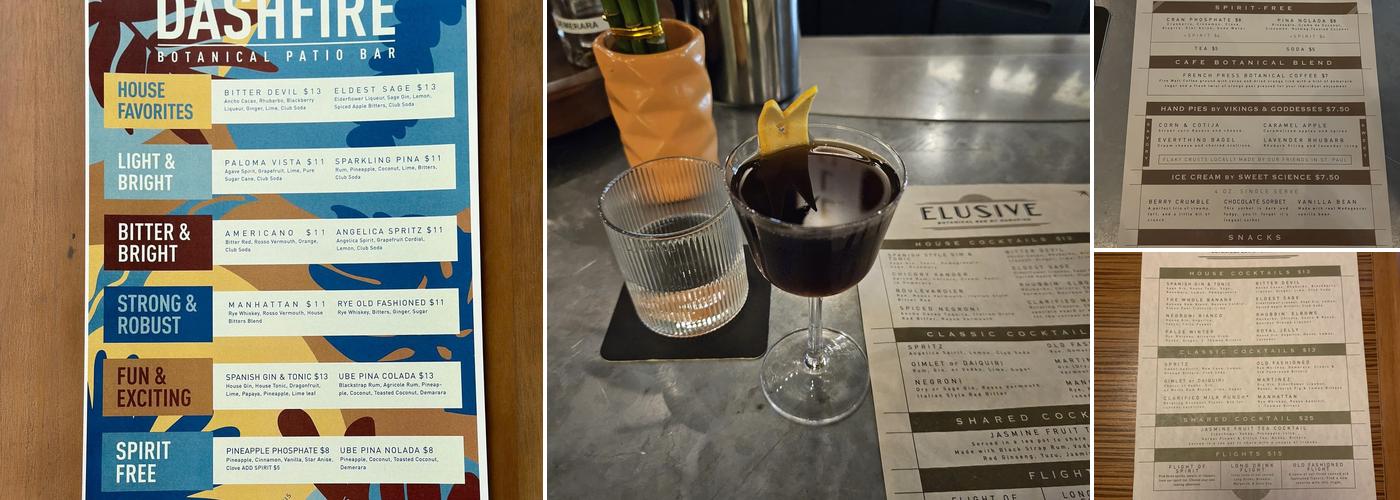 Dashfire's Elusive Cocktail Room Menu