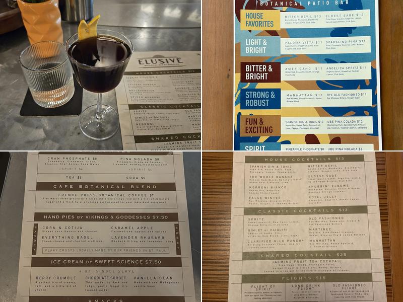 Dashfire's Elusive Cocktail Room Menu