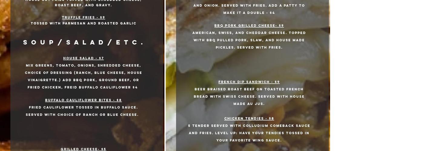 AxeSmith @ Colludium Brewing Co Menu