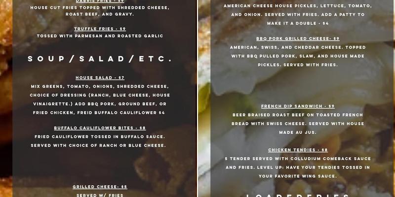 AxeSmith @ Colludium Brewing Co Menu